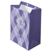 Sac Cadeau Moyen Jacquard Lilac violet monogramme personnalisé (Devant Angle)