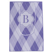 Sac Cadeau Moyen Jacquard Lilac violet monogramme personnalisé (Dos)