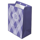 Sac Cadeau Moyen Jacquard Lilac violet monogramme personnalisé (Dos Angle)