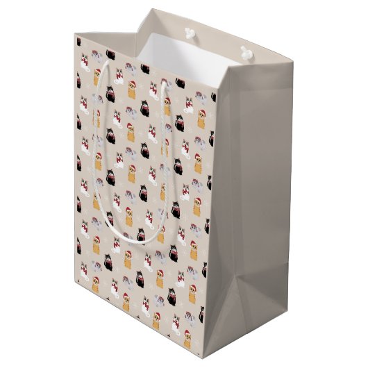 Sac Cadeau Moyen J'adore mes chats (Dos Angle)