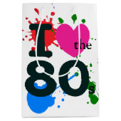 Sac Cadeau Moyen J'ai coeur les années 80 (Devant)