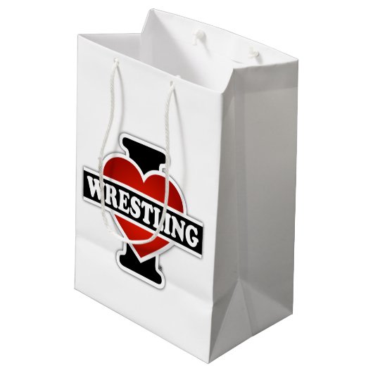 Sac Cadeau Moyen J'aime lutter (Dos Angle)