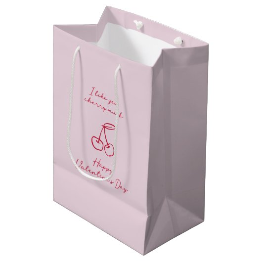 Sac Cadeau Moyen J'aime que vous chérissiez beaucoup Valentines Day (Devant Angle)