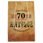 Sac Cadeau Moyen Jalon antique 70e anniversaire (Devant)