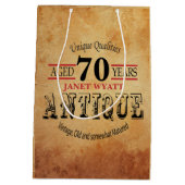 Sac Cadeau Moyen Jalon antique 70e anniversaire (Dos)