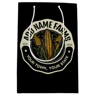 Sac Cadeau Moyen Jardin de ferme de maïs doux personnalisé NOM