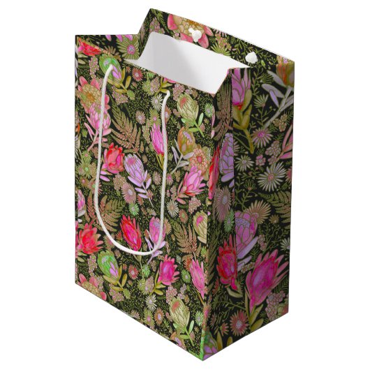 Sac Cadeau Moyen Jardin Protea (Devant Angle)