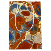 Sac Cadeau Moyen Jaune de marbre de crème de rouge bleu du motif | (Devant)