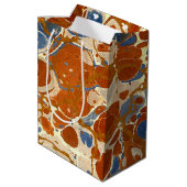 Sac Cadeau Moyen Jaune de marbre de crème de rouge bleu du motif | (Dos Angle)