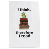 Sac Cadeau Moyen Je pense donc que j'ai lu bébé dragon  (Devant)