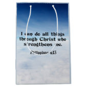 Sac Cadeau Moyen Je peux faire tout ça par...Philippiens 4:13 (Devant)