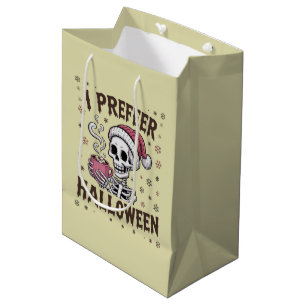 Sac Cadeau Moyen Je préfère Halloween Épouvantable Xmas Squelette G