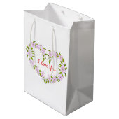 Sac Cadeau Moyen Je t'aime Fleurs mignonnes (Dos Angle)