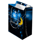 Sac Cadeau Moyen Je t'aime sur la lune et le dos - Ciel étoilé (Devant Angle)