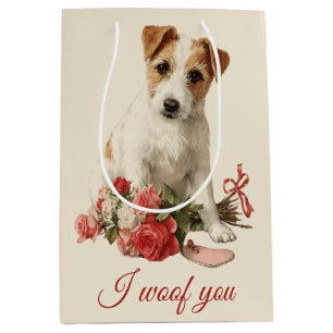 Sac Cadeau Moyen Je t'aime Vintage Pup Saint-Valentin