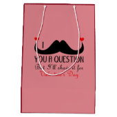 Sac Cadeau Moyen Je te moustache une question Saint Valentin (Dos)