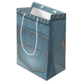 Sac Cadeau Moyen Jeans bleus de Pocket Denim (Devant Angle)