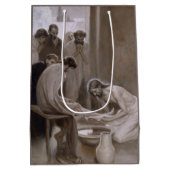 Sac Cadeau Moyen Jésus Lave les pieds de ses disciples (Dos)