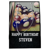 Sac Cadeau Moyen Jeu de sport de billard de billard d'anniversaire  (Devant)