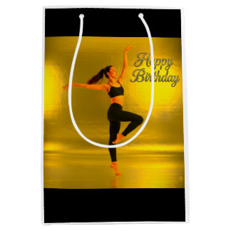 SAC CADEAU MOYEN JEUX ANNIVERSAIRE FILLE DANSER GOLDEN GLOW