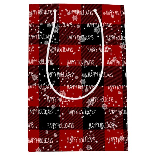 Sac Cadeau Moyen JEUX JOURS DE VACANCES Texte Dans Les Snowflakes (Devant)