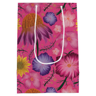 Sac Cadeau Moyen Joli Baby shower rose Fleur sauvage