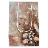 Sac Cadeau Moyen Joli Beige Blush Boho Rose Floral (Dos)