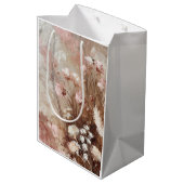 Sac Cadeau Moyen Joli Beige Blush Boho Rose Floral (Dos Angle)