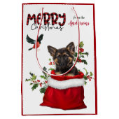 Sac Cadeau Moyen Joli berger allemand Chien chiot Noël (Devant)