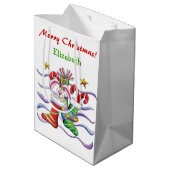 Sac Cadeau Moyen Joli Bunny de Noël Stocker personnalisé (Dos Angle)