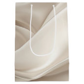 Sac Cadeau Moyen Joli Champagne Gold Romantique Faux Satin Mariage (Dos)