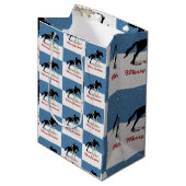 Sac Cadeau Moyen Joli Cheval équestre Noël (Devant Angle)