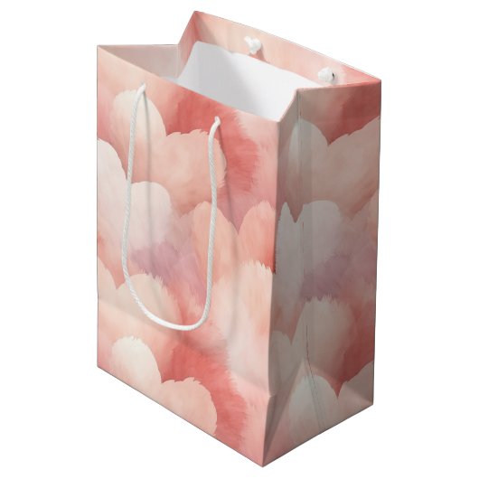 Sac Cadeau Moyen Joli Coeur rose (Devant Angle)