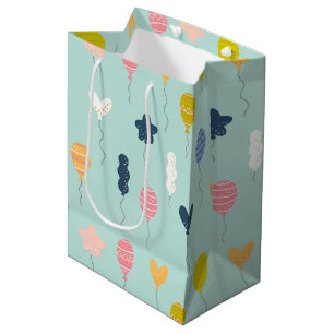 Sac Cadeau Moyen Joli coloré Anniversaire Motif de ballon de fête
