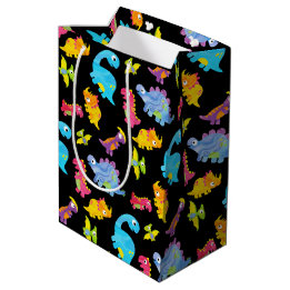 Sac Cadeau Moyen Joli coloré drôle Unisex noir bébé Dinosaur