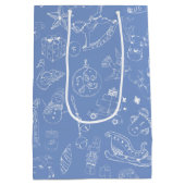 Sac Cadeau Moyen Joli Doodle de Noël tiré main (Dos)