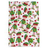 Sac Cadeau Moyen Joli elfe de Noël Rouge Vert (Dos)