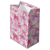 Sac Cadeau Moyen Joli En Aquarelle Rose (Devant Angle)