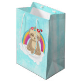 Sac Cadeau Moyen Joli fentes Brown, Méditant sur un nuage (Devant Angle)