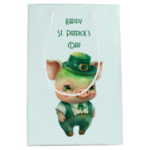 Sac Cadeau Moyen Joli Green St. Patrick's Day Pig (Devant)