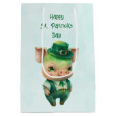 Sac Cadeau Moyen Joli Green St. Patrick's Day Pig (Dos)