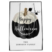 Sac Cadeau Moyen Joli Halloween noir et blanc Citrouille 2022 (Dos)