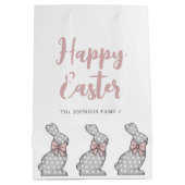 Sac Cadeau Moyen Joli lapin rose Pâques (Dos)