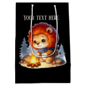 Sac Cadeau Moyen Joli lion camping ajouter du texte (Dos)