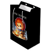 Sac Cadeau Moyen Joli lion camping ajouter du texte (Dos Angle)