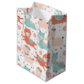 Sac Cadeau Moyen Joli Llama Boho Turquoise Orange Blush Enfants Cad (Devant Angle)
