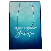 Sac Cadeau Moyen Joli Mandala bleu Abstrait (Devant)