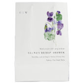 Sac Cadeau Moyen Joli Monogramme Violet Fête des mariées de Bund Fl (Dos)