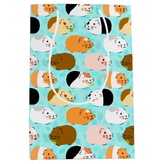 Sac Cadeau Moyen Joli motif de cochon d'Inde (Devant)