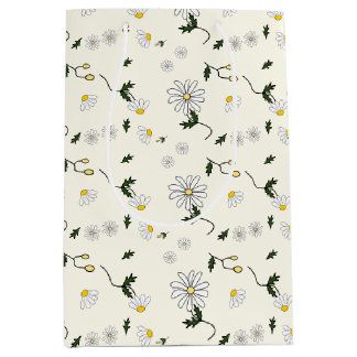 Sac Cadeau Moyen Joli motif de marguerite